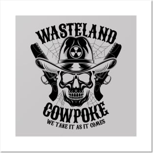 Wasteland Cowpoke Nuclear Fallout Ghoul Cowboy Skull Posters and Art